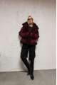 Burgundy suede double-sided sheepskin coat made of natural sheepskin